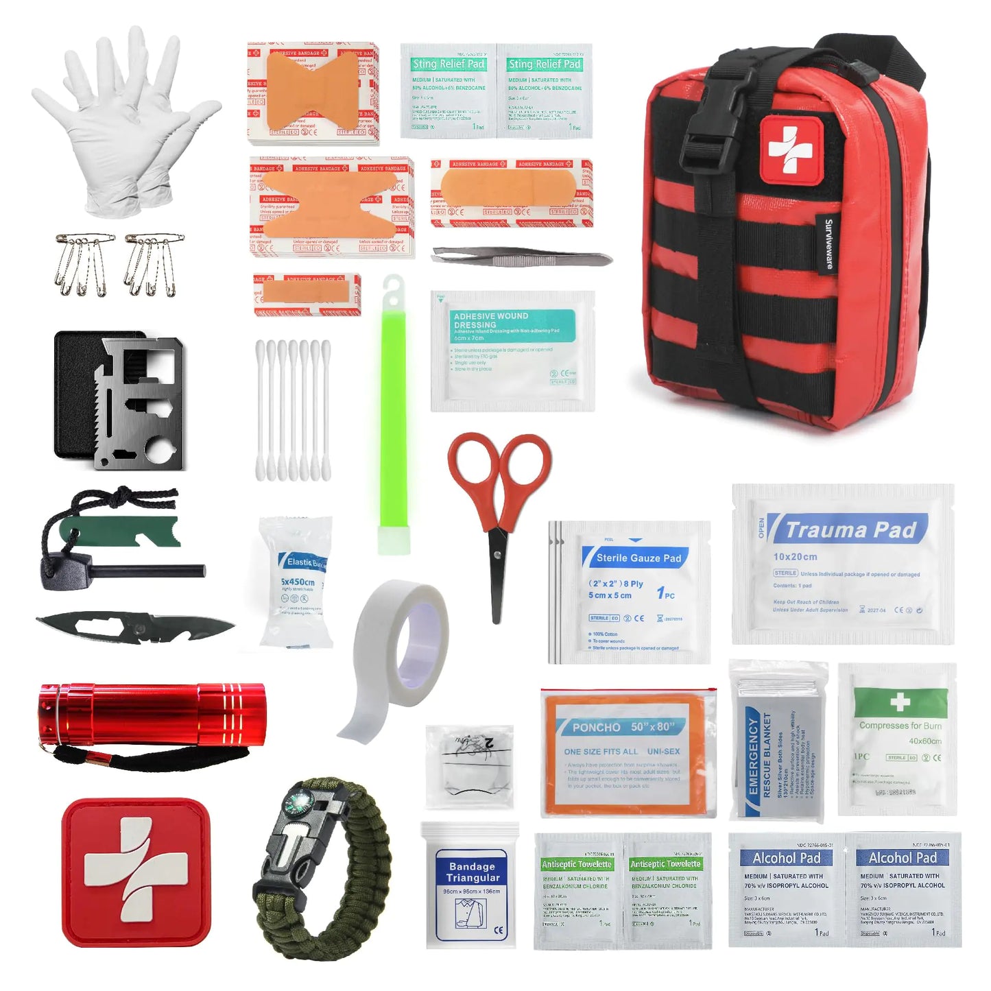 Surviveware 200 Pcs Waterproof Premium Survival First Aid Kit - Survival Emergency Preparedness for Travel Camping Gear Survival Kit and Outdoor Emergencies - HSA & FSA Eligible Survival Kit